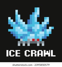 editable pixel vector Illustration of Ice Crawl, good for sticker, clip art, icon, logo, game assets, etc.