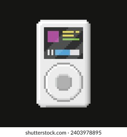 Editable Pixel Vector of Music Pod Illustration, Good for Stcker, Logo, Icon, Clip art, Etc