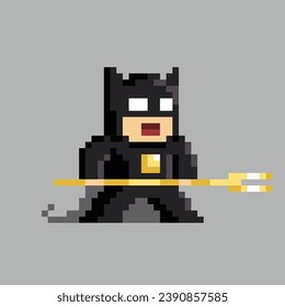 Editable Pixel Vector of Superheroes, Good for icon, sticker, logo, clip art, etc