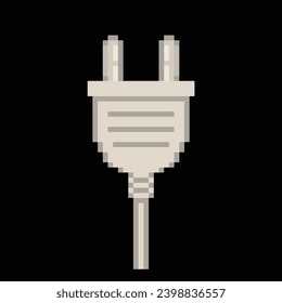 Editable Pixel Vector of White Two Pin Cable Illustration, good for clip art, sticker, icon, logo, etc