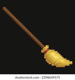 Editable Pixel Vector of Witch Broom Illustration, good for clip art, sticker, icon, logo, etc