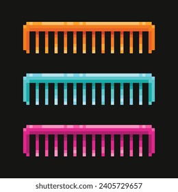 Bearbeitbare pixelige Vektorgrafik von Hair Comb, gut für Aufkleber, Clipart, Logo, Icon, Spieleobjekt, Zeichensystem usw.