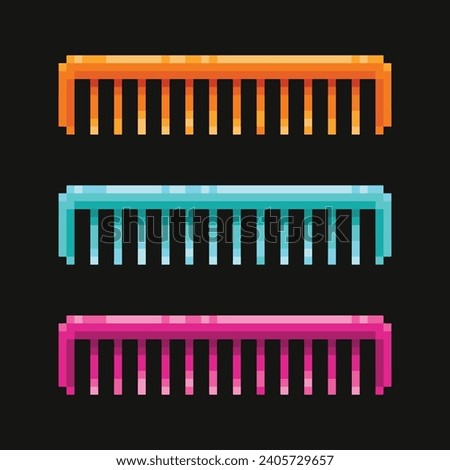 Editable pixelated vector of Hair Comb illustration, good for sticker, clip art, logo, icon, game asset, sign system, etc
