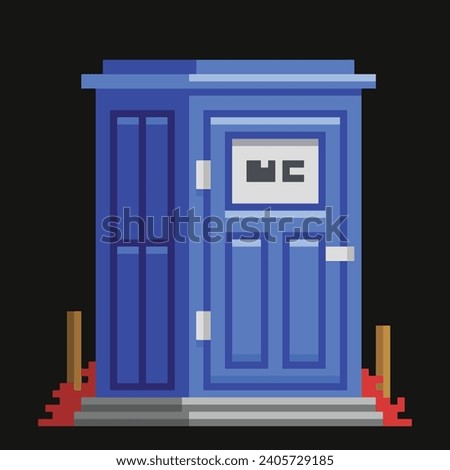 Editable pixelated vector of Toilet Portable illustration, good for sticker, clip art, logo, icon, game asset, sign system, etc