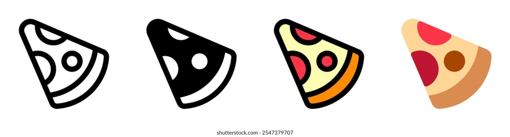 Icono de Vector de rebanada de pizza editable. Parte de una gran familia de iconos. Perfecto para interfaces de Web y App, presentaciones, infografías, etc