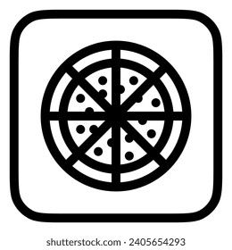 Icono de vector de pizza editable. La comida, el restaurante. Parte de una familia de iconos grandes. Perfecto para interfaces web y de aplicaciones, presentaciones, infografías, etc