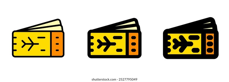 Bilhete de avião editável, passe de embarque ícone de vetor. Parte de uma grande família de conjuntos de ícones. Perfeito para interfaces web e app, apresentações, infográficos, etc