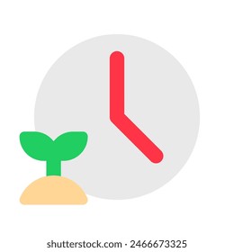 Editable plant growing time vector icon. Gardening, landscaping, horticulture. Part of a big icon set family. Perfect for web and app interfaces, presentations, infographics, etc