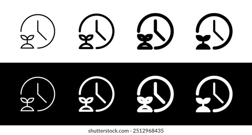 Editable plant growing time vector icon. Gardening, landscaping, horticulture. Part of a big icon set family. Perfect for web and app interfaces, presentations, infographics, etc