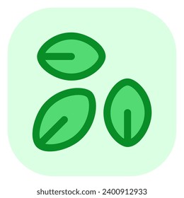 Semillas de planta editables, hojas icono vector. Jardinería, paisajes, horticultura. Parte de una familia de iconos grandes. Perfecto para interfaces web y de aplicaciones, presentaciones, infografías, etc