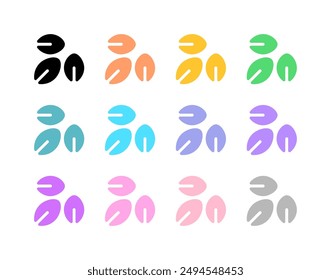 Semillas de plantas editables, hojas de Vector. Jardinería, paisajismo, horticultura. Parte de una gran familia de iconos. Perfecto para interfaces de Web y App, presentaciones, infografías, etc