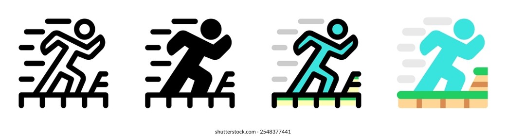 Editable platformer game, action game, running vector icon. Video game, game elements. Part of a big icon set family. Perfect for web and app interfaces, presentations, infographics, etc