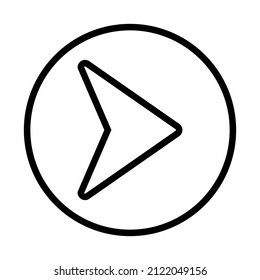 editable Play button icon vector illustration with black and white style, Arrows icons. Web page and mobile application forward refresh and return symbols, Right arrow icon outline and linear vector.