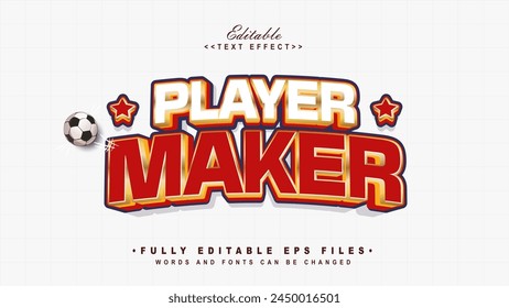 editable player maker text effect.typhography logo