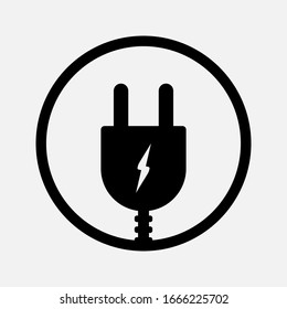 editable plug icon on white background. vector eps 10