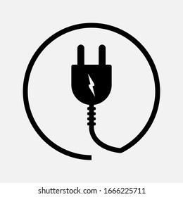 editable plug icon on white background. vector eps 10