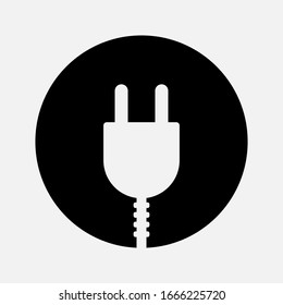 editable plug icon on white background. vector eps 10