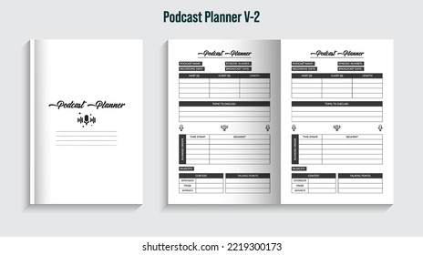 Editable Podcast Planner Kdp Interior Design V-1