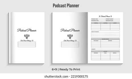 Editable Podcast Planner Kdp Interior Design V-2