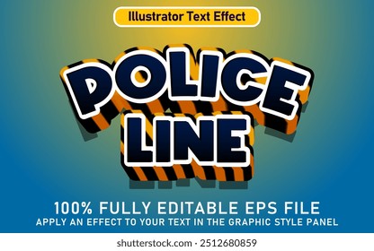 EDITABLE POLICE LINE TEXT EFFECT EPS FILE