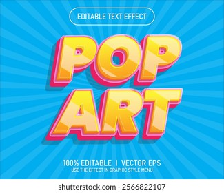editable pop art vector text effect with modern style design