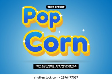 Editable pop corn text effect for marketing