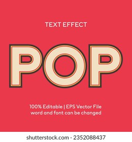 Editable Pop text effect 3d text style effect mockup template