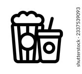Editable popcorn, soda, snack, drink food, beverage vector icon. Movie, cinema, entertainment. Part of a big icon set family. Perfect for web and app interfaces, presentations, infographics, etc