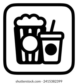 Editable popcorn, soda, snack, drink food, beverage vector icon. Movie, cinema, entertainment. Part of a big icon set family. Perfect for web and app interfaces, presentations, infographics, etc