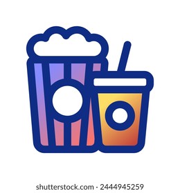 Editable popcorn, soda, snack, drink food, beverage vector icon. Movie, cinema, entertainment. Part of a big icon set family. Perfect for web and app interfaces, presentations, infographics, etc