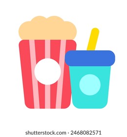 Editable popcorn, soda, snack, drink food, beverage vector icon. Movie, cinema, entertainment. Part of a big icon set family. Perfect for web and app interfaces, presentations, infographics, etc