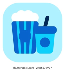 Editable popcorn, soda, snack, drink food, beverage vector icon. Movie, cinema, entertainment. Part of a big icon set family. Perfect for web and app interfaces, presentations, infographics, etc