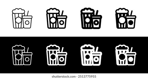 Editable popcorn, soda, snack, drink food, beverage vector icon. Movie, cinema, entertainment. Part of a big icon set family. Perfect for web and app interfaces, presentations, infographics, etc