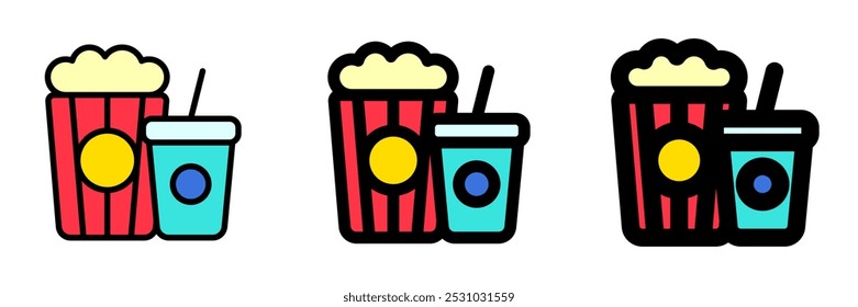 Editable popcorn, soda, snack, drink food, beverage vector icon. Movie, cinema, entertainment. Part of a big icon set family. Perfect for web and app interfaces, presentations, infographics, etc