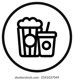 Editable popcorn, soda, snack, drink food, beverage vector icon. Movie, cinema, entertainment. Part of a big icon set family. Perfect for web and app interfaces, presentations, infographics, etc