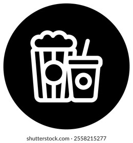 Editable popcorn, soda, snack, drink food, beverage vector icon. Movie, cinema, entertainment. Part of a big icon set family. Perfect for web and app interfaces, presentations, infographics, etc