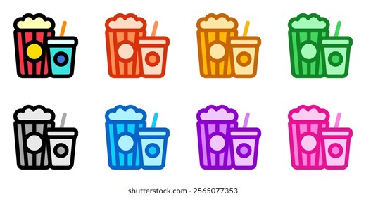 Editable popcorn, soda, snack, drink food, beverage vector icon. Movie, cinema, entertainment. Part of a big icon set family. Perfect for web and app interfaces, presentations, infographics, etc