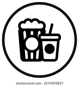 Editable popcorn, soda, snack, drink food, beverage vector icon. Movie, cinema, entertainment. Part of a big icon set family. Perfect for web and app interfaces, presentations, infographics, etc