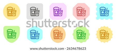 Editable popcorn, soda, snack, drink food, beverage vector icon. Movie, cinema, entertainment. Part of a big icon set family. Perfect for web and app interfaces, presentations, infographics, etc