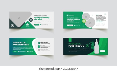 Editable Post Banner Template for Social Media. CBD Oil Hemp Product Digital Marketing Promotion web banner design for Cannabis medical healthcare Company Business