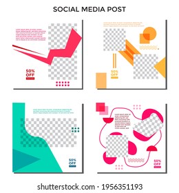 EDITABLE POST SOCIAL MEDIA BANNER TEMPLATE SALES SET. PROMO BRAND COVER DESIGN VECTOR