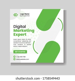 Editable Post Template corporate Social Media Banners for Digital Marketing. Promotion corporate Brand. Stories. Streaming. Vector Illustration - Vector