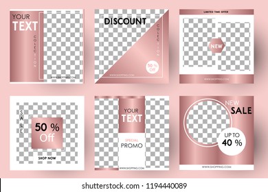 Editable Post Template Social Media Banners For Digital Marketing. Promo Brand Fashion Collection. Vector Illustration Eps 10