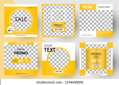 Editable Post Template Social Media Banners for Digital Marketing. Promo Sale Brand Fashion. Vector Illustration