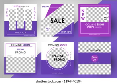 Editable Post Template Social Media Banners for Digital Marketing. Vector Illustration