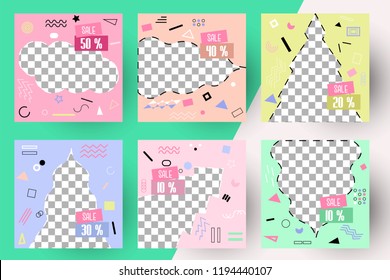 Editable Post Template Social Media Banners for Digital Marketing. Promo Brand Fashion. Stories. Streaming. Pop. Vector Illustration