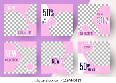 Editable Post Template Social Media Banners for Digital Marketing. Promo Brand Fashion. Stories. Streaming. Vector Illustration