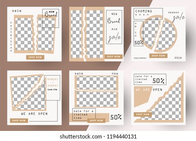 Editable Post Template Social Media Banners for Digital Marketing. Promo Brand Fashion. Stories. Streaming. Vector Illustration