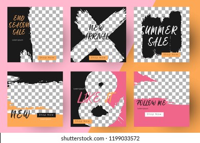 Editable Post Template Social Media Banners for Digital Marketing. Promo Brand Fashion. Stories. Streaming. Vector Illustration