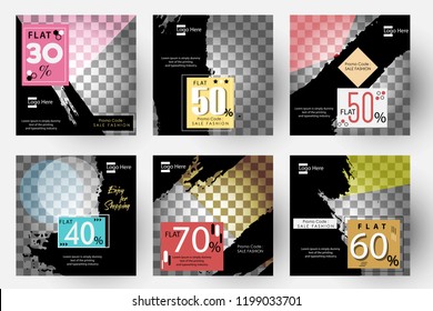 Editable Post Template Social Media Banners for Digital Marketing. Promo Brand Fashion. Stories. Streaming. Vector Illustration